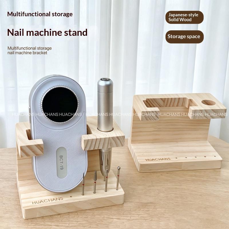 Nail Drill Machine - Suporte Portátil de Madeira para Brocas