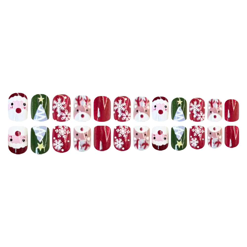 Unhas Postiças de Natal com Pa - Nail Art Press On avaliação e preço