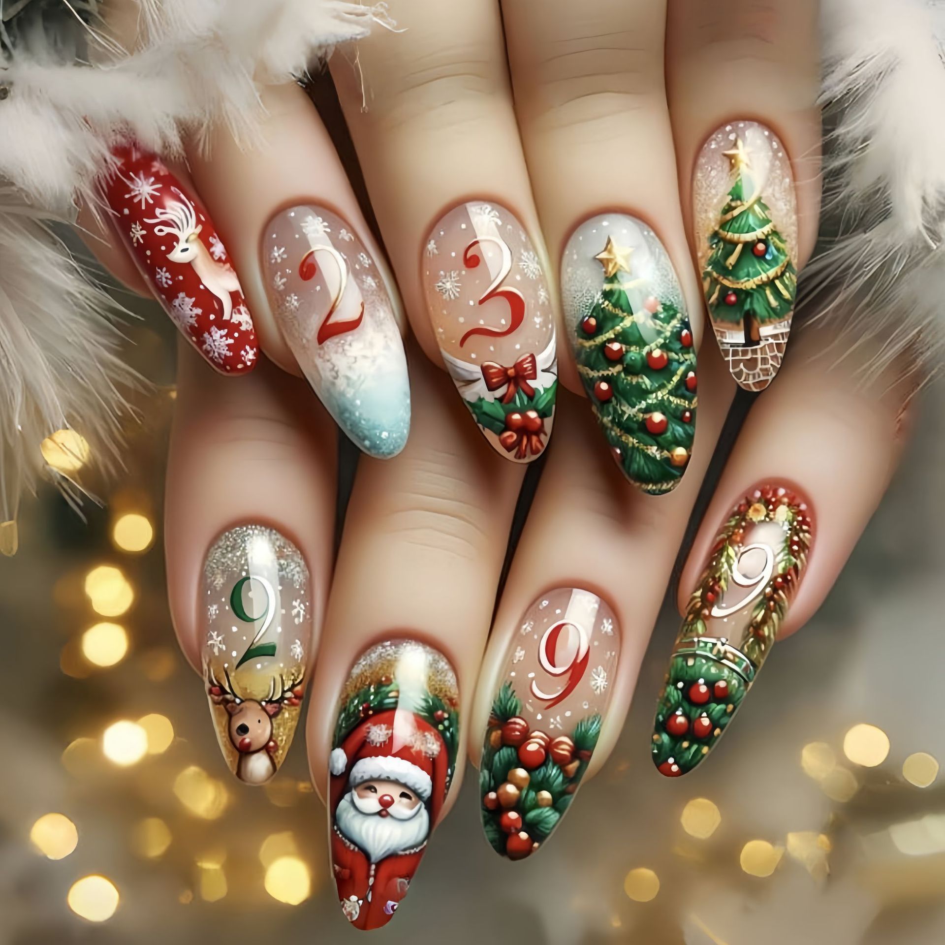 Unhas falsas médias para festa - Nail Art Press On avaliação e preço