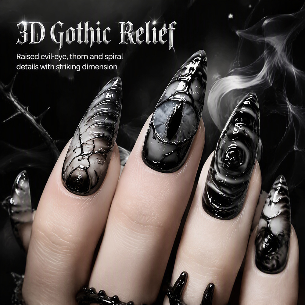 Unhas Postiças Stiletto Gótica - Nail Art Press On avaliação e preço